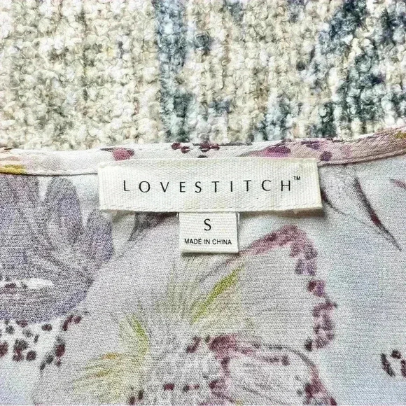 Lovestitch Alanna Flutter Sleeve Mini Wrap Dress Size Small - Picture 11 of 13